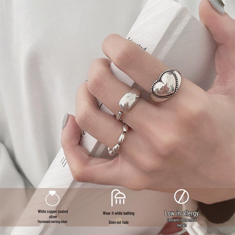 Lan Zhi 925 Sterling Silver Retro Open Ring: Non-Fading Thai Silver with Unique Korean Design for Women Adjustable Open
Lan Zhi 925 Sterling Silver Retro Open Ring: Non-Fading Thai Silver with Unique Korean Design for Women Adjustable Open