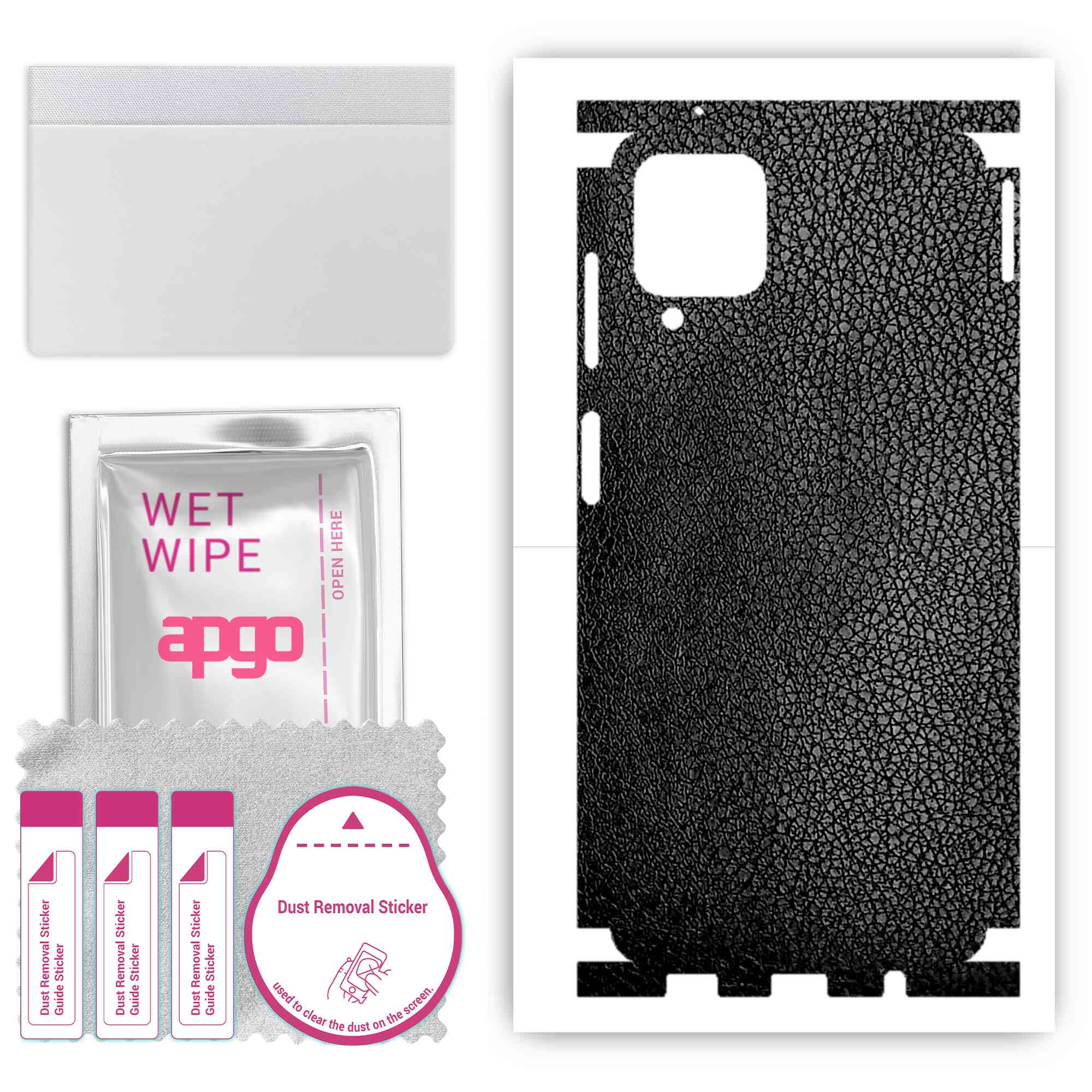 Apgo Protective Skin Sticker for the back+sides compatible with Samsung Galaxy A12, Full Wrap Film, Foil, Vinyl - Pattern Black Leather
Apgo Protective Skin Sticker for the back+sides compatible with Samsung Galaxy A12, Full Wrap Film, Foil, Vinyl - Pattern Black Leather