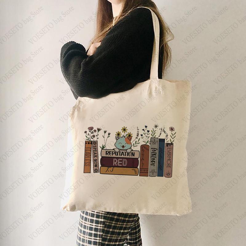 Swiftie Album Book Floral Pattern Canvas Tote Bag The Eras Tour Merch Best Gift for TS Fans Music Lover Shopping Bag
Swiftie Album Book Floral Pattern Canvas Tote Bag The Eras Tour Merch Best Gift for TS Fans Music Lover Shopping Bag