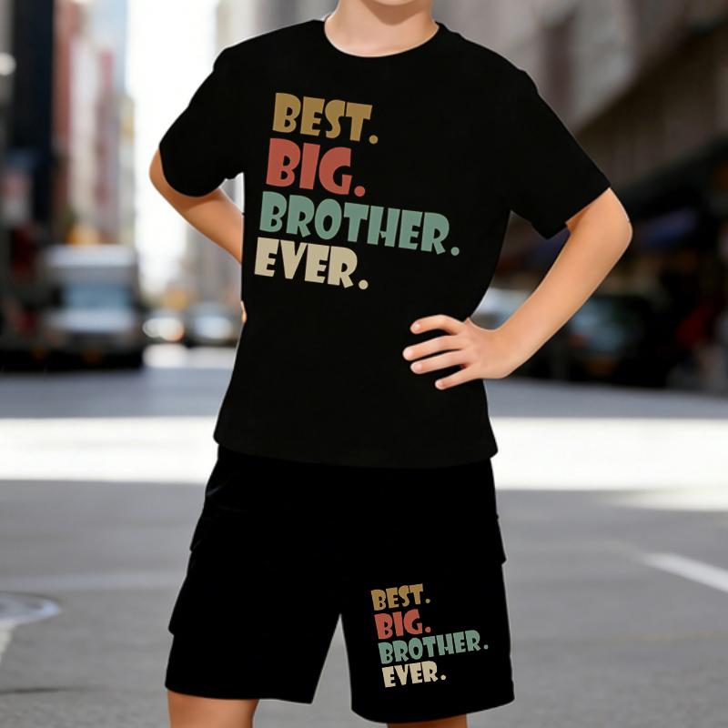 Boys 2 Piece Nice Big Brother Print Outfit, Short Sleeve T-Shirt and Shorts Set for Kids Age 5-14, Black and White Sporty Casual Summer Clothes 5-6 Years чёрный
Boys 2 Piece Nice Big Brother Print Outfit, Short Sleeve T-Shirt and Shorts Set for Kids Age 5-14, Black and White Sporty Casual Summer Clothes 5-6 Years чёрный