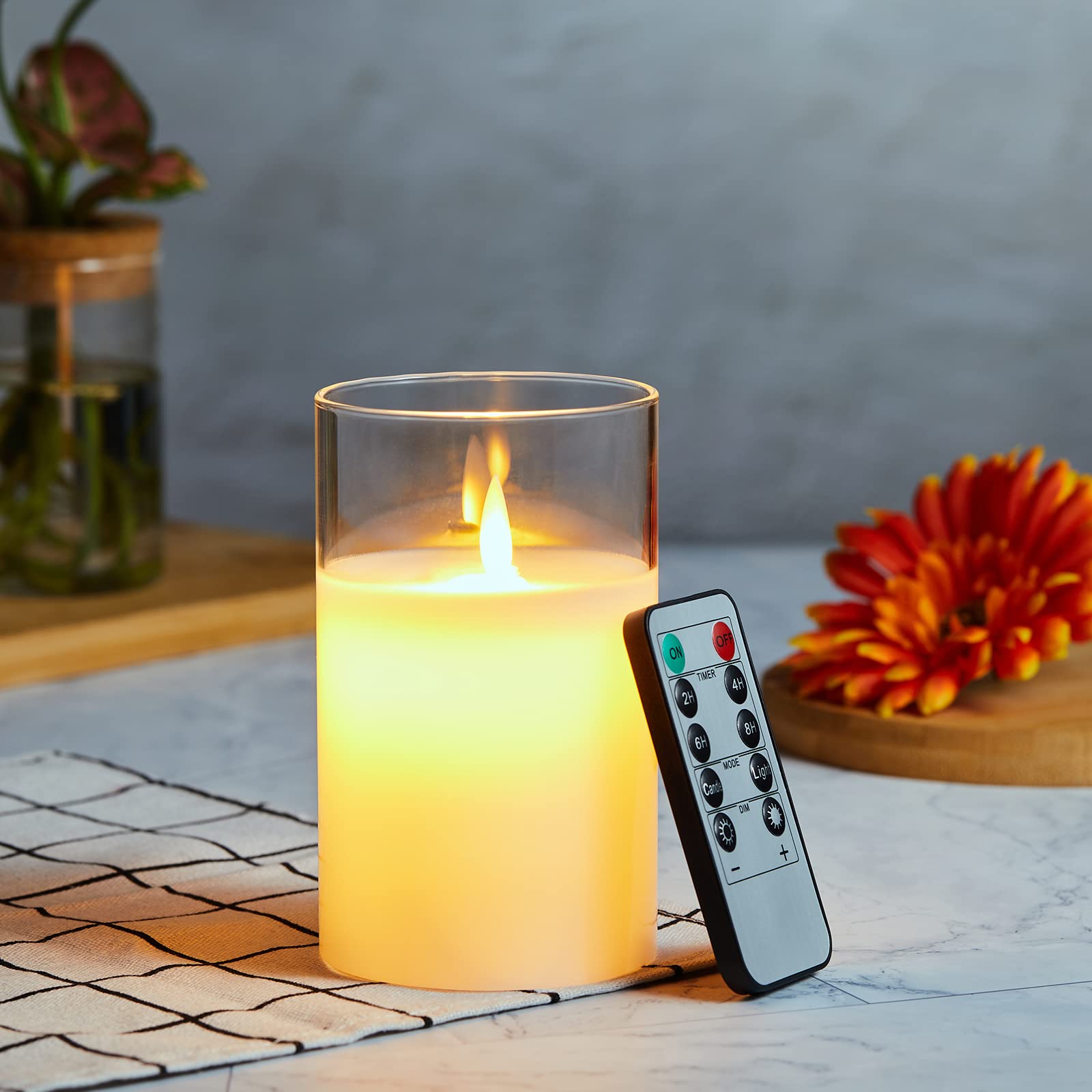 LED candle battery flickers like a real candle with MELEJIA remote timer automatic turn brightness warm color LED good atmosphere LED candle x height
LED candle battery flickers like a real candle with MELEJIA remote timer automatic turn brightness warm color LED good atmosphere LED candle x height