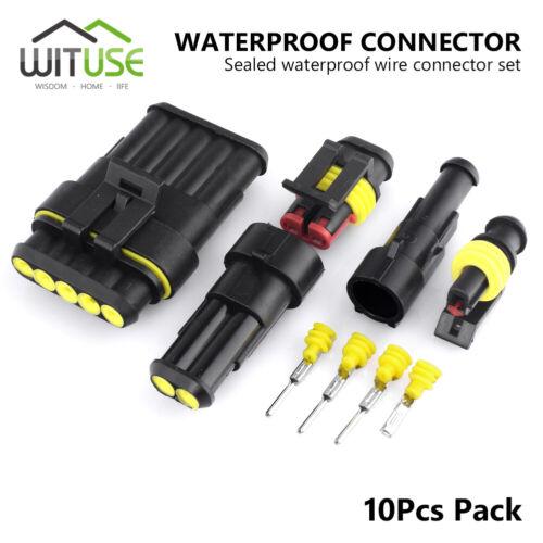 Waterproof Electrical Connector Plug Cable Kit Sealed Auto 1/2/3/4/5/6 Pins Terminal Wire Black X10
Waterproof Electrical Connector Plug Cable Kit Sealed Auto 1/2/3/4/5/6 Pins Terminal Wire Black X10