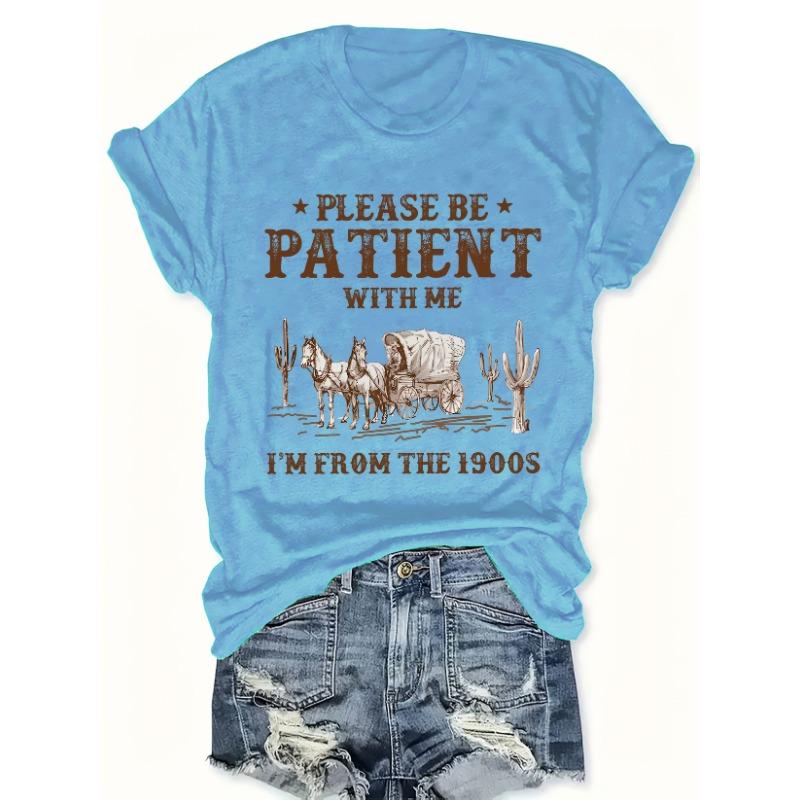 Retro letter pattern graphic print round neck fashionable T-shirt XL
Retro letter pattern graphic print round neck fashionable T-shirt XL