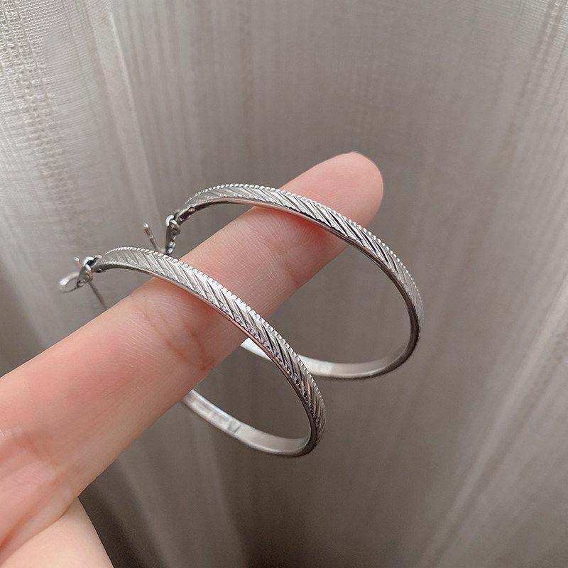 European and American Style Exaggerated Large Hoop Earrings for Women, 2026 New Popular Model, High-End Feel, Unique Niche Design Earrings Silver
European and American Style Exaggerated Large Hoop Earrings for Women, 2026 New Popular Model, High-End Feel, Unique Niche Design Earrings Silver