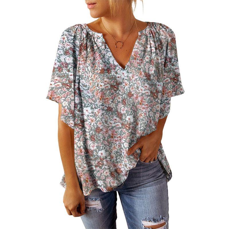 European and American Cross-Border Export Summer Clothing Women Short sleeve Top Casual Loose Print Half Sleeve T-shirt Plus size Fat M T-shirt Blue-Gray M(Bust size 96)
European and American Cross-Border Export Summer Clothing Women Short sleeve Top Casual Loose Print Half Sleeve T-shirt Plus size Fat M T-shirt Blue-Gray M(Bust size 96)