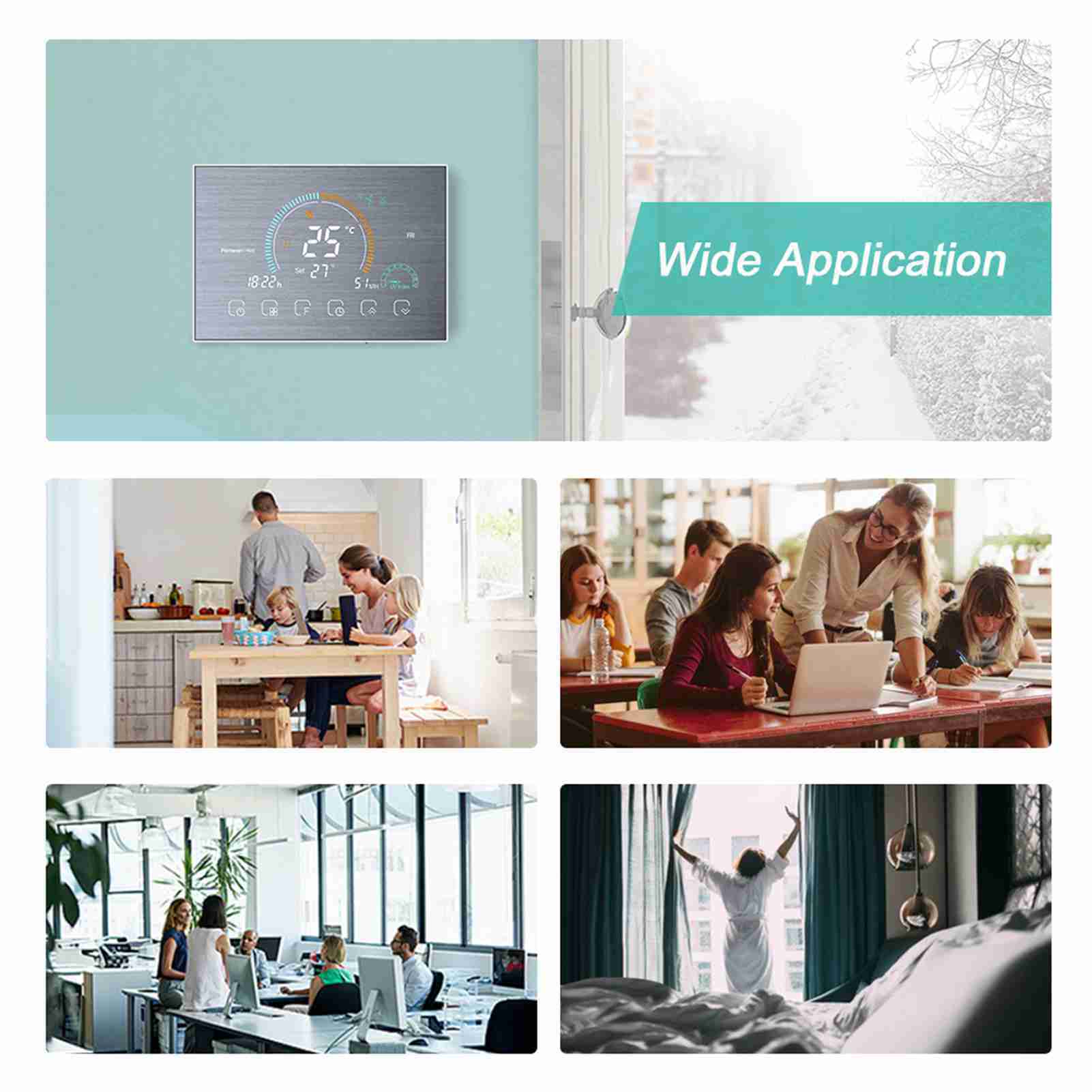 95 240В Wi-Fi Умный Программируемый Термостат 5+1+1 Шесть Периодов Голосовое Управление через Приложение Подсветка ЖК-дисплея Водяное Газовое Отопление Котла WiFi T серебряный
95 240В Wi-Fi Умный Программируемый Термостат 5+1+1 Шесть Периодов Голосовое Управление через Приложение Подсветка ЖК-дисплея Водяное Газовое Отопление Котла WiFi T серебряный