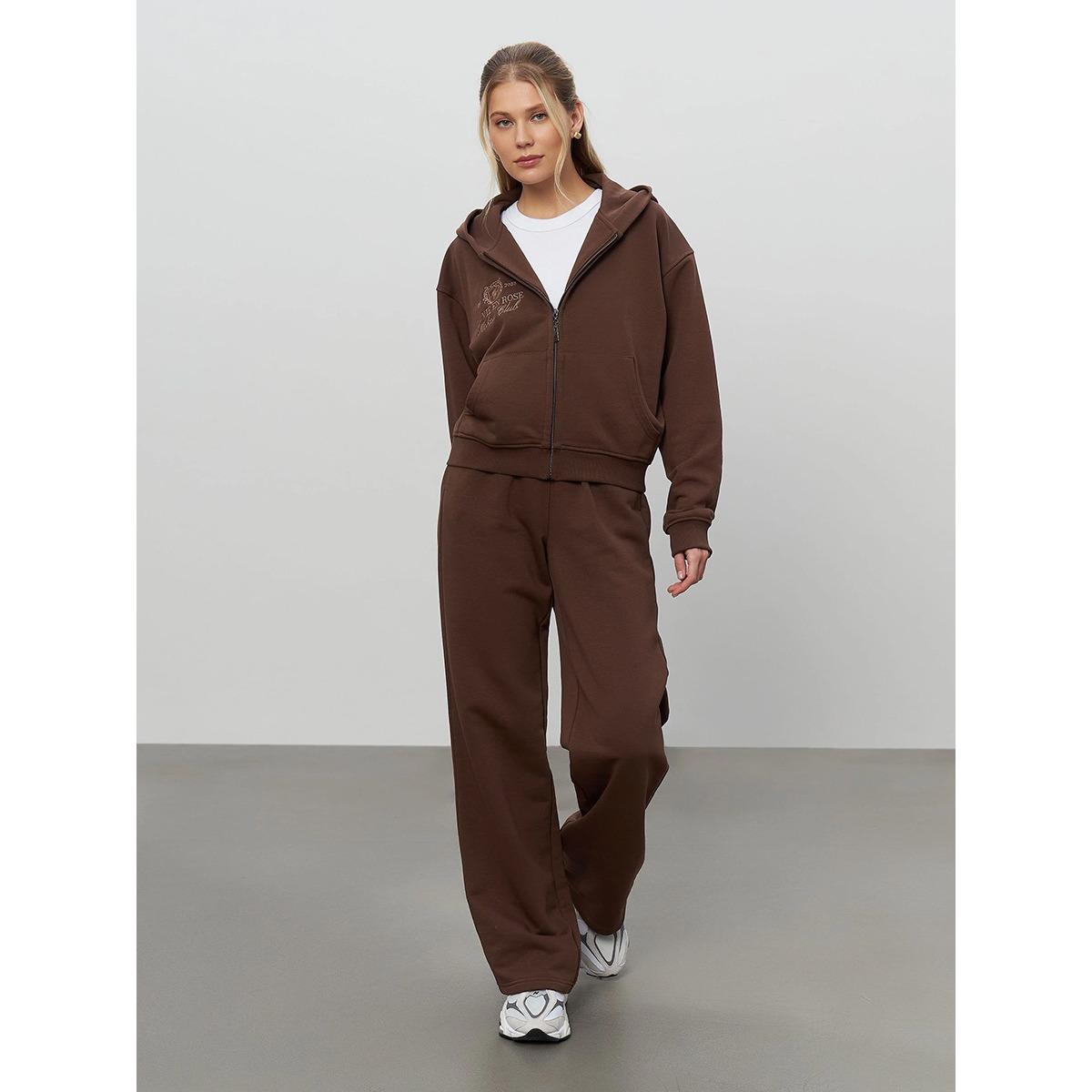 Women s Fall Winter Cropped Zip-up Hoodie & Pants Set 2 Pieces Casual Sportswear Outfit for European American Style L темно-коричневого кольору
Women s Fall Winter Cropped Zip-up Hoodie & Pants Set 2 Pieces Casual Sportswear Outfit for European American Style L темно-коричневого кольору