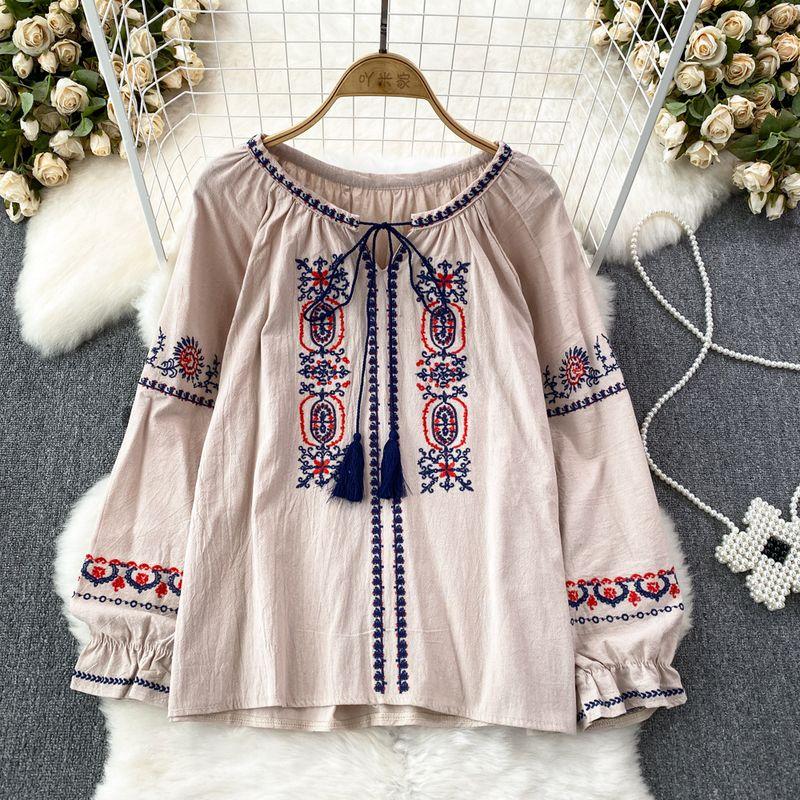 Ethnic Style round Neck Loose Pullover Cotton and Linen Leisure Artistic Khaki One size
Ethnic Style round Neck Loose Pullover Cotton and Linen Leisure Artistic Khaki One size