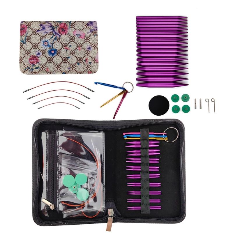 9Pairs 3.0mm-6.0mm Interchangeable Aluminum Circular Knitting Needle and Crochet Hook Set with Case for Beginner Adult 1
9Pairs 3.0mm-6.0mm Interchangeable Aluminum Circular Knitting Needle and Crochet Hook Set with Case for Beginner Adult 1