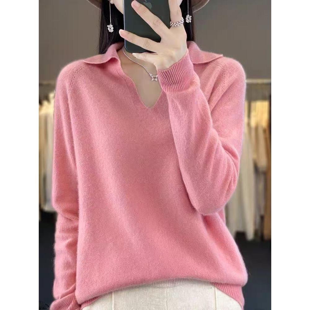 Осенне-зимний свитер ПОЛО с маленьким V-образным вырезом и длинными рукавами, свободного кроя, вязаный базовый слой для женщин S розовый
Осенне-зимний свитер ПОЛО с маленьким V-образным вырезом и длинными рукавами, свободного кроя, вязаный базовый слой для женщин S розовый