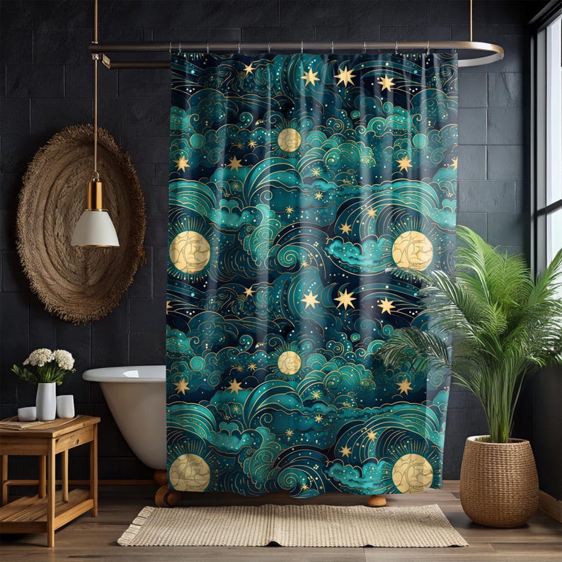 Celestial Starry Nights Shower Curtain & Bath Mat Set - Mystical Witchy Bathroom Decor W90xH180cm
Celestial Starry Nights Shower Curtain & Bath Mat Set - Mystical Witchy Bathroom Decor W90xH180cm