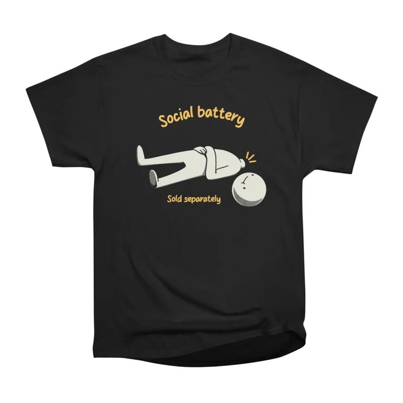 Men Casual Shirts Short Sleeves SOCIAL BATTERY SOLD SEPARATELY Tees Oversized T-shirts XXXL чорний
Men Casual Shirts Short Sleeves SOCIAL BATTERY SOLD SEPARATELY Tees Oversized T-shirts XXXL чорний