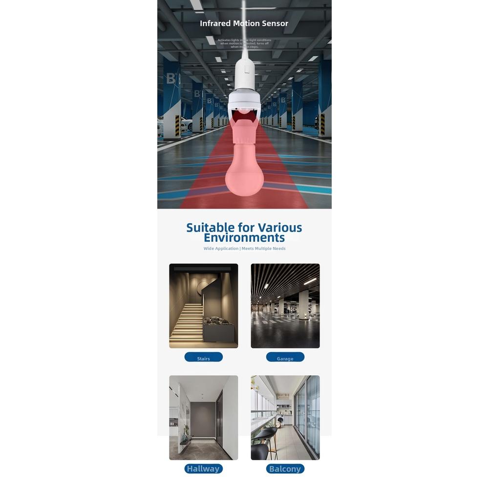 Energy Saving Infrared Motion Sensor Light Bulb Holder E27 with ABS Material Suitable for Various Lighting Scenarios China Mainland
Energy Saving Infrared Motion Sensor Light Bulb Holder E27 with ABS Material Suitable for Various Lighting Scenarios China Mainland