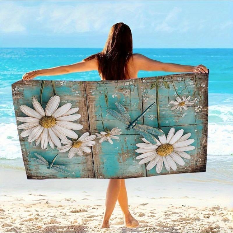 1pc Oversized Beach Towel with Dragonfly & Daisy Floral Design - Soft Microfiber Bath Towel Suitable for Swimming,Travel,Camping W30*H60(CM)
1pc Oversized Beach Towel with Dragonfly & Daisy Floral Design - Soft Microfiber Bath Towel Suitable for Swimming,Travel,Camping W30*H60(CM)