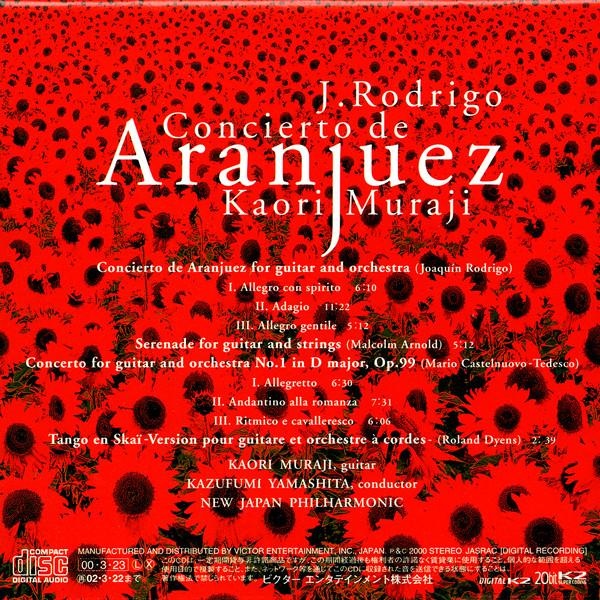 CD KAORI MURAJI - Aranjuez Concerto VICC60154PROMO Victor 2000 Japan ObiClassical Used
CD KAORI MURAJI - Aranjuez Concerto VICC60154PROMO Victor 2000 Japan ObiClassical Used