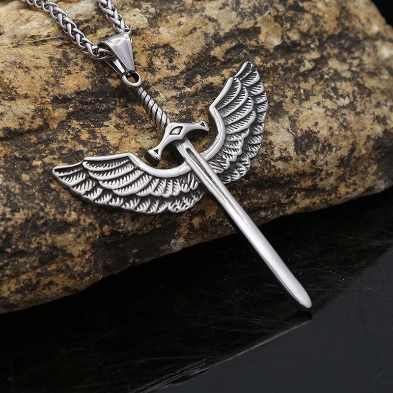 Titanium Steel Eagle Feather Wings Pendant Necklace - Punk Retro Style Pendant Only
Titanium Steel Eagle Feather Wings Pendant Necklace - Punk Retro Style Pendant Only