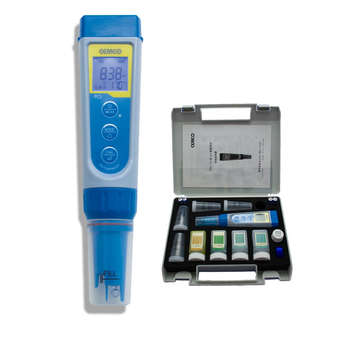 CEMCO PC5 pH/EC Meter, Integrated Water Quality Meter for pH, Conductivity, TDS, Salinity, and Temperature, with Replaceable Electrodes
CEMCO PC5 pH/EC Meter, Integrated Water Quality Meter for pH, Conductivity, TDS, Salinity, and Temperature, with Replaceable Electrodes