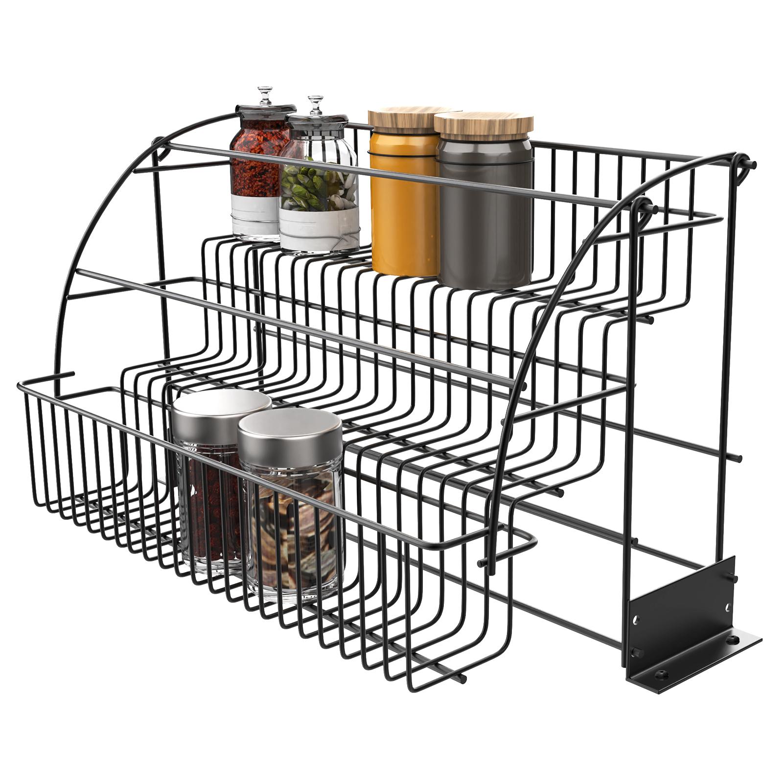 3-Tier Pull Down Spice Rack,Large Capacity Kitchen Storage Shelf Organizer Heightened Guardrail&Enlarged Mounting Plate чорний
3-Tier Pull Down Spice Rack,Large Capacity Kitchen Storage Shelf Organizer Heightened Guardrail&Enlarged Mounting Plate чорний