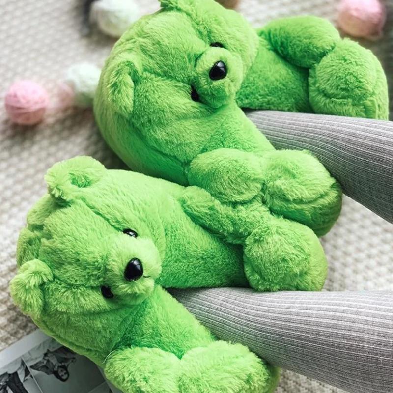 Cute Teddy Bear Plush Winter Slippers wrapped Heel Funny Indoor Floor Shoes Women Gift warm Soft Cartoon Fluffy Animal Slippers 40 фарби люмінесцентні зелений колір
Cute Teddy Bear Plush Winter Slippers wrapped Heel Funny Indoor Floor Shoes Women Gift warm Soft Cartoon Fluffy Animal Slippers 40 фарби люмінесцентні зелений колір