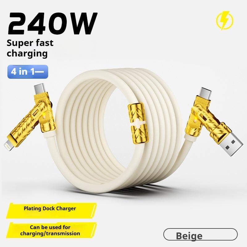 Eary 240W 4 in 1 Charging Cable USB A/C to C/Lightning with Light for iPhone 16e 15 14 Pro/MacBook Air 17/iPad/Samsung/Switch 2
Eary 240W 4 in 1 Charging Cable USB A/C to C/Lightning with Light for iPhone 16e 15 14 Pro/MacBook Air 17/iPad/Samsung/Switch 2