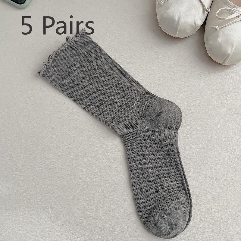5 пар женских летних тонких носков в балетном стиле с деревянными ушками по бокам, однотонных сетчатых носков-труб 5 Pairs темно-серого
5 пар женских летних тонких носков в балетном стиле с деревянными ушками по бокам, однотонных сетчатых носков-труб 5 Pairs темно-серого