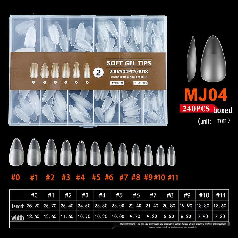 240pcs Clear Semi-Matte Nail Tips: No-Trace No-Grind, Full/Half Cover, Under 35mm, Short to Long
240pcs Clear Semi-Matte Nail Tips: No-Trace No-Grind, Full/Half Cover, Under 35mm, Short to Long