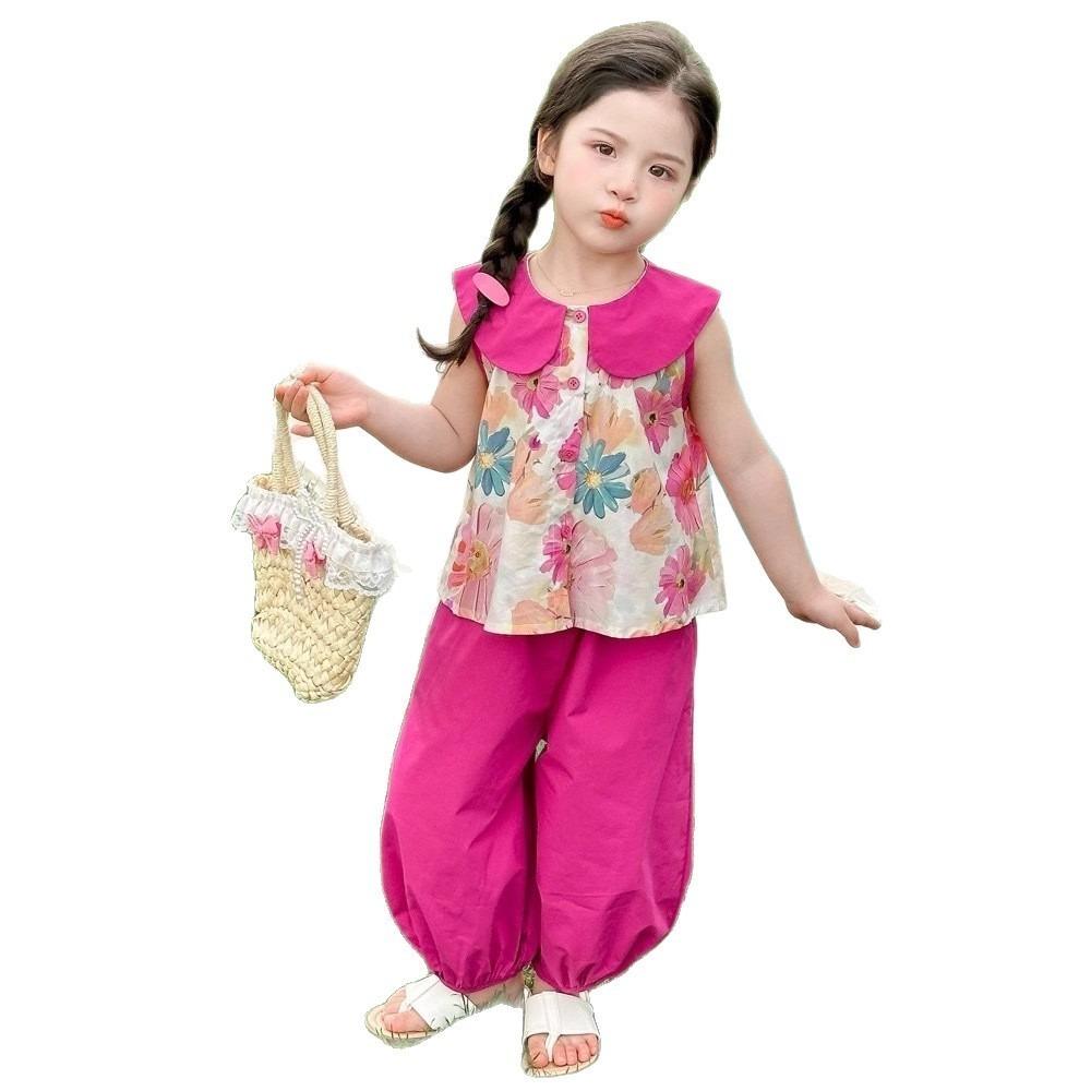 Костюм для девочек с отложным воротником, цветочный, брюки палаццо, детский комплект одежды, милый топ + брюки, для малышей 90cm розы красного
Костюм для девочек с отложным воротником, цветочный, брюки палаццо, детский комплект одежды, милый топ + брюки, для малышей 90cm розы красного