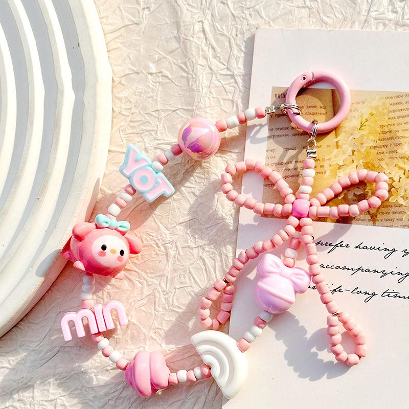 Креативный кулон Sanrio с бусинами, украшение для ключей, мобильного телефона, цепочка против потери, украшения для сумки, автомобильные аксессуары, подарок розовый
Креативный кулон Sanrio с бусинами, украшение для ключей, мобильного телефона, цепочка против потери, украшения для сумки, автомобильные аксессуары, подарок розовый