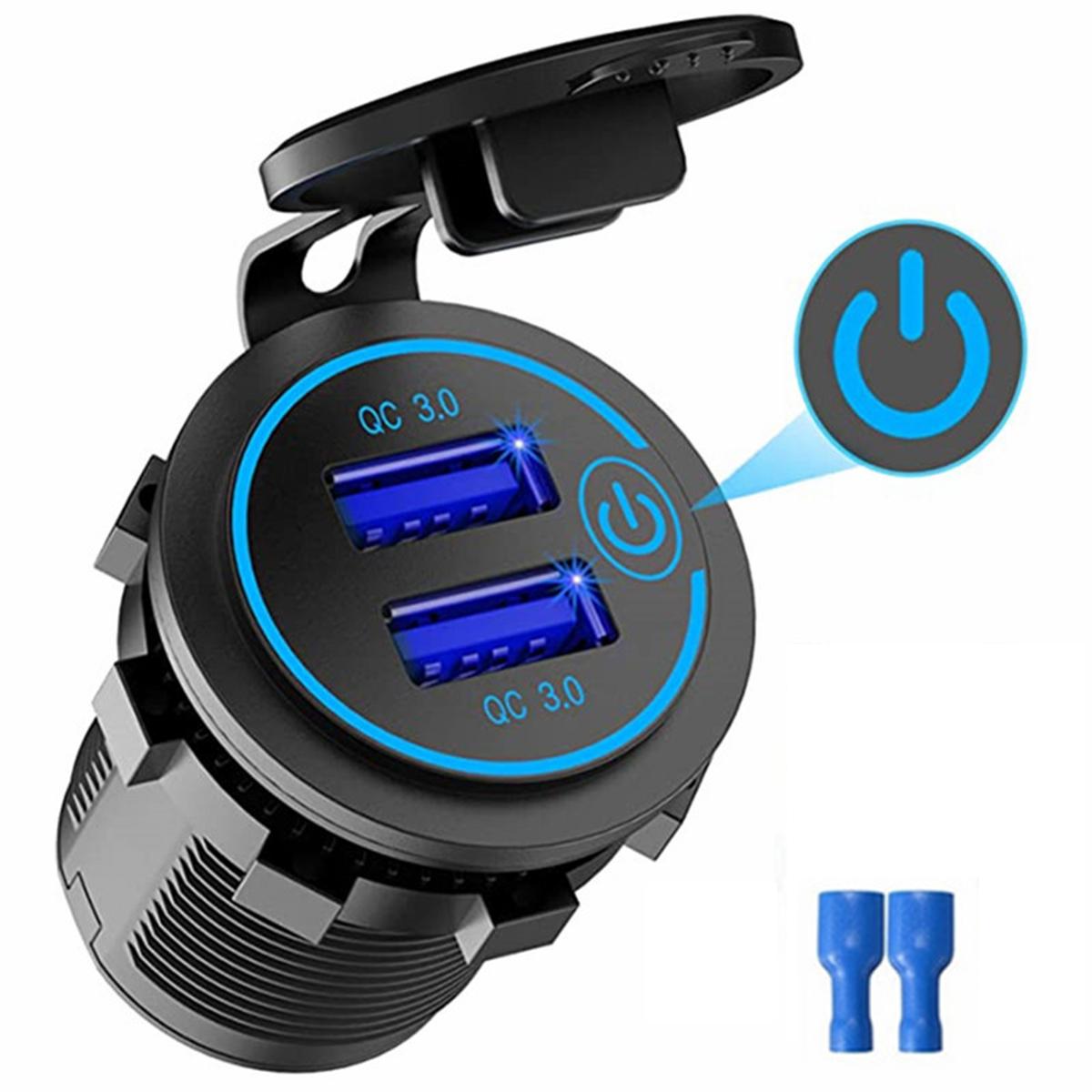 Car accessories - 12V/24V 36W QC 3.0 Touch Switch Dual USB Charger Waterproof Universal Motorcycle Car Truck Boat Socket For Phone Tablet Camera
Car accessories - 12V/24V 36W QC 3.0 Touch Switch Dual USB Charger Waterproof Universal Motorcycle Car Truck Boat Socket For Phone Tablet Camera