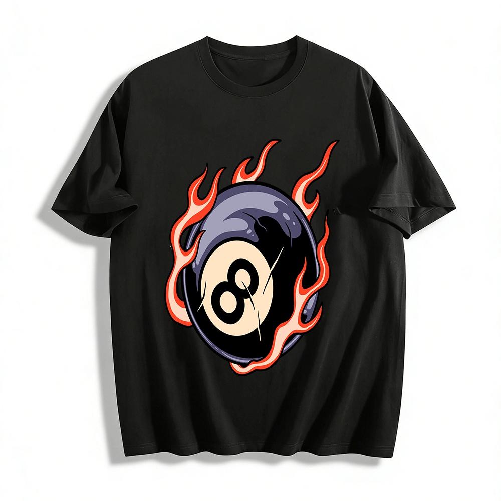 Flame No.8 Ball Print Trendy Loose Casual Unisex Short Sleeve T-Shirt Pure cotton T-shirt XXS
Flame No.8 Ball Print Trendy Loose Casual Unisex Short Sleeve T-Shirt Pure cotton T-shirt XXS