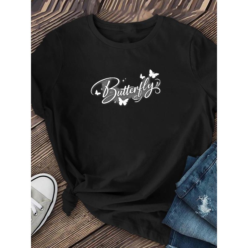 European sizes Women s Art Letters and Butterflies Printed Short-Sleeved T-Shirt, Fashionable and Artistic Outfit Women s Clothing, Perfec 4XL
European sizes Women s Art Letters and Butterflies Printed Short-Sleeved T-Shirt, Fashionable and Artistic Outfit Women s Clothing, Perfec 4XL
