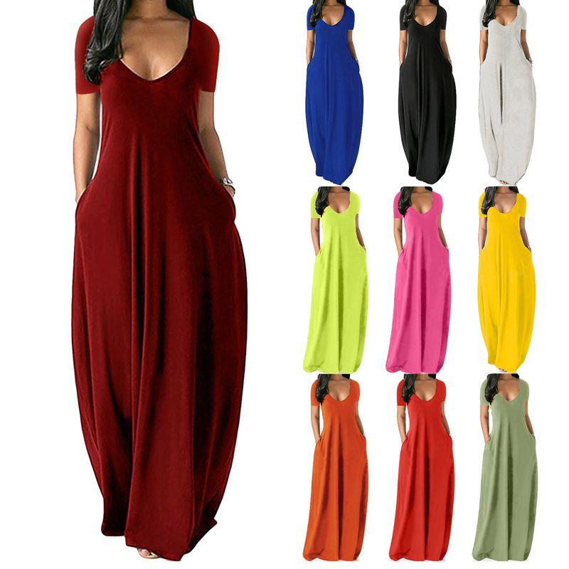 Fashion Pocket V-Neck Female Loose Dress Fashion V Neck Female Loose Dress BLUE M
Fashion Pocket V-Neck Female Loose Dress Fashion V Neck Female Loose Dress BLUE M