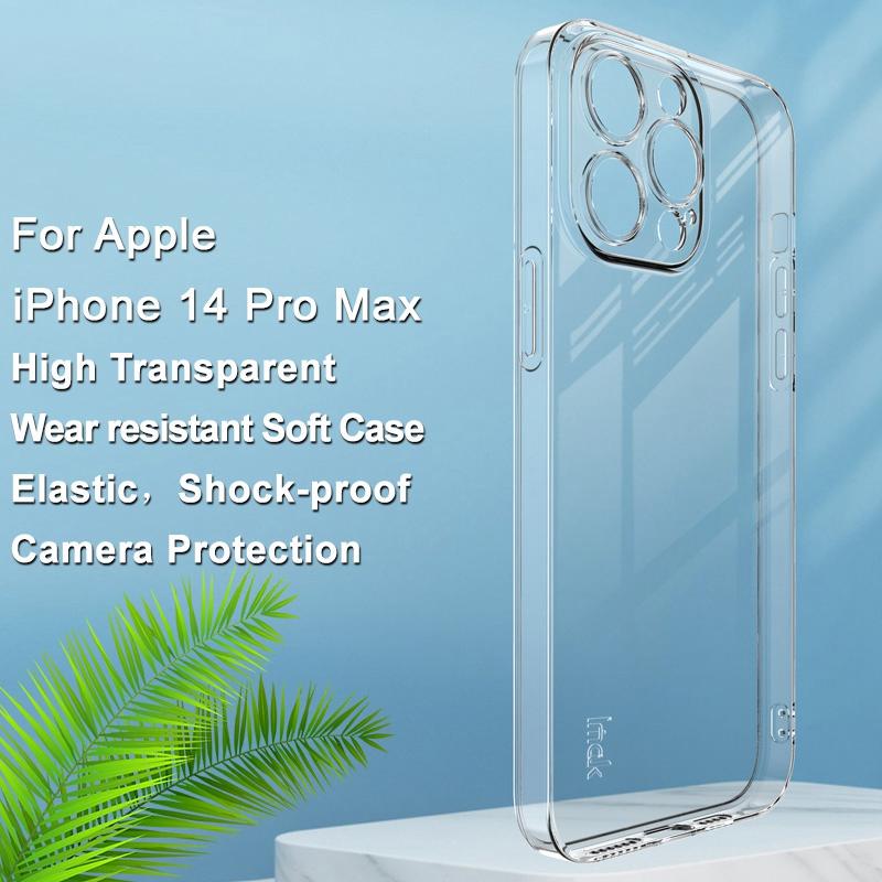 IMAK UX-5 Series for iPhone 14 Pro Max Soft Clear TPU Cell Phone Case Anti-scratch Anti-drop Cover Transparent Black 
IMAK UX-5 Series for iPhone 14 Pro Max Soft Clear TPU Cell Phone Case Anti-scratch Anti-drop Cover Transparent Black