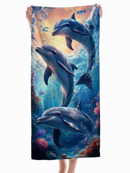 Dolphins in Coral Reef Print Bath Towel - Soft Absorbent Towel for Family & Travel, Vibrant Ocean Design for Relaxing Moments W30*H60(CM)
Dolphins in Coral Reef Print Bath Towel - Soft Absorbent Towel for Family & Travel, Vibrant Ocean Design for Relaxing Moments W30*H60(CM)