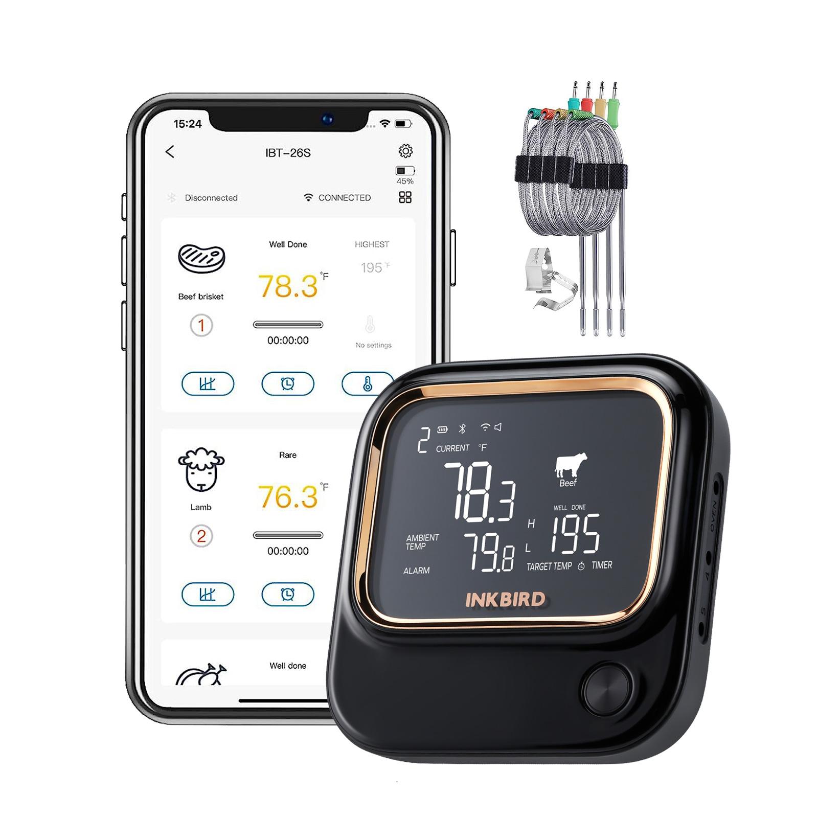 WiFi Bluetooth BBQ Термометр с 4 зондами APP Дистанционное управление Бытовой Кухонный Термометр Для Мяса
WiFi Bluetooth BBQ Термометр с 4 зондами APP Дистанционное управление Бытовой Кухонный Термометр Для Мяса
