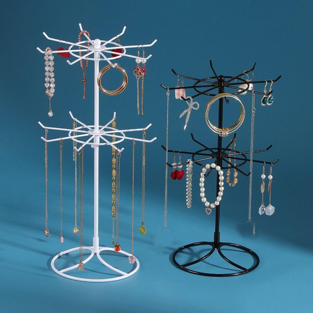 2 Tier Jewelry Display Stand Round Hair Band Storage Rack Necklace Organizer Black-30cm
2 Tier Jewelry Display Stand Round Hair Band Storage Rack Necklace Organizer Black-30cm