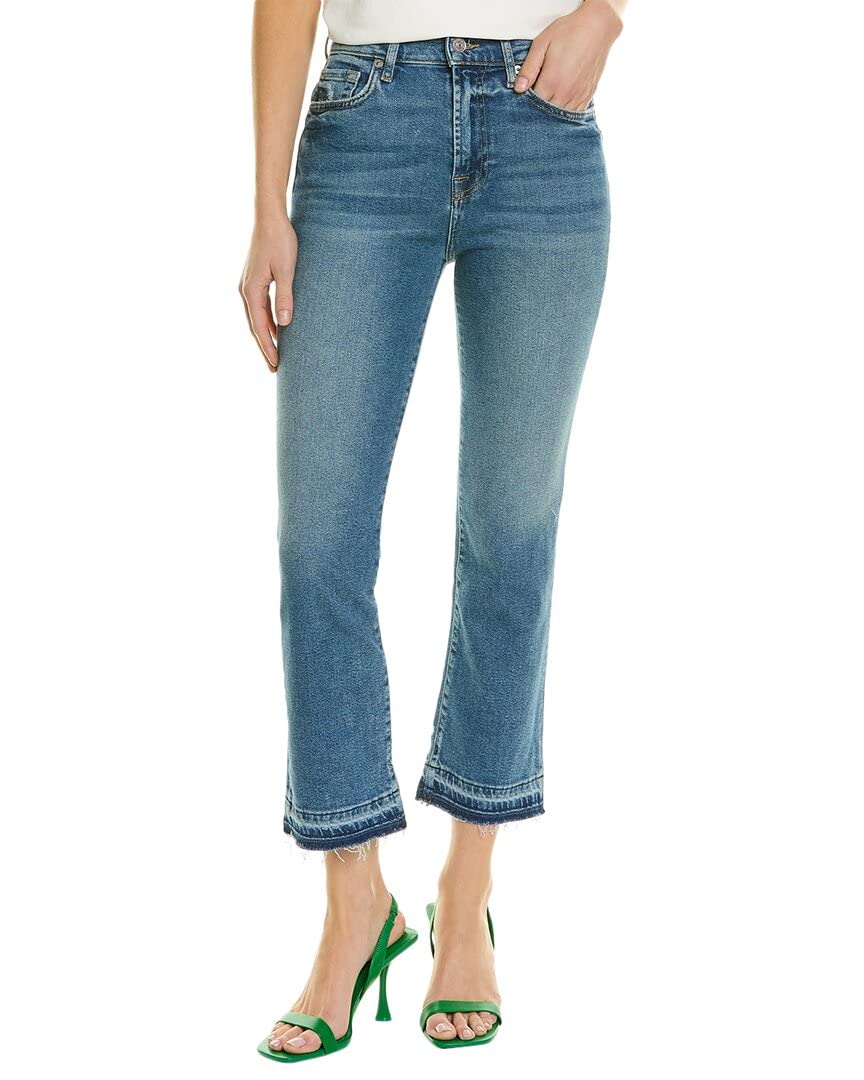 7 For All Mankind Women s High-Waist Slim Kick with Raw Hem in Luxe Vintage Iris Blue
7 For All Mankind Women s High-Waist Slim Kick with Raw Hem in Luxe Vintage Iris Blue
