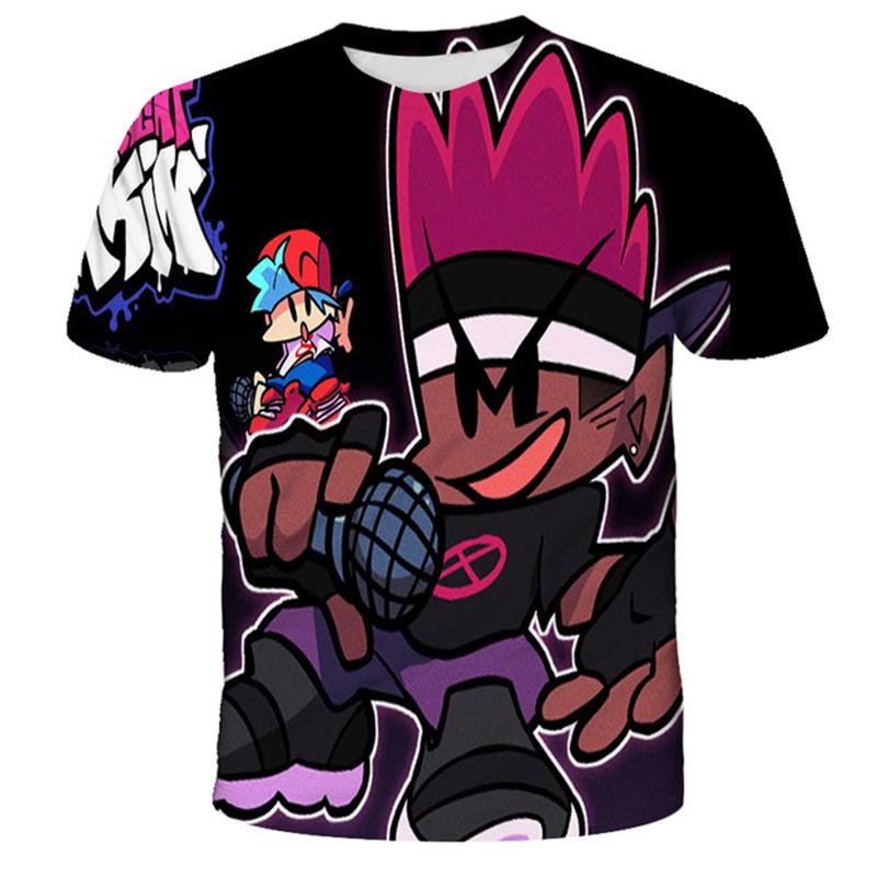 Футболка с короткими рукавами для мальчиков и девочек, детские футболки Friday Night Funkin Game, летняя одежда, короткие футболки, детская одежда 100