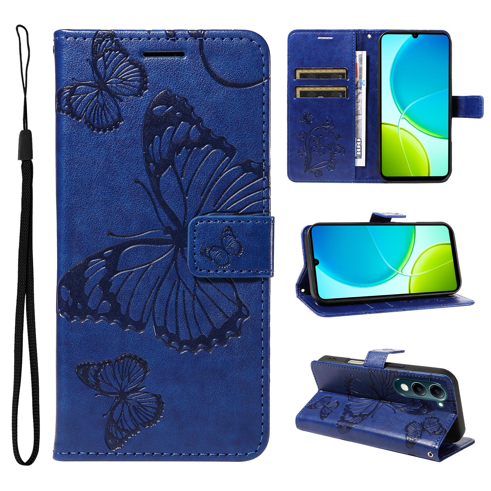 For vivo Y29s 5G Wallet Case Floral Butterfly Imprinted Leather Phone Cover Stand Blue
For vivo Y29s 5G Wallet Case Floral Butterfly Imprinted Leather Phone Cover Stand Blue