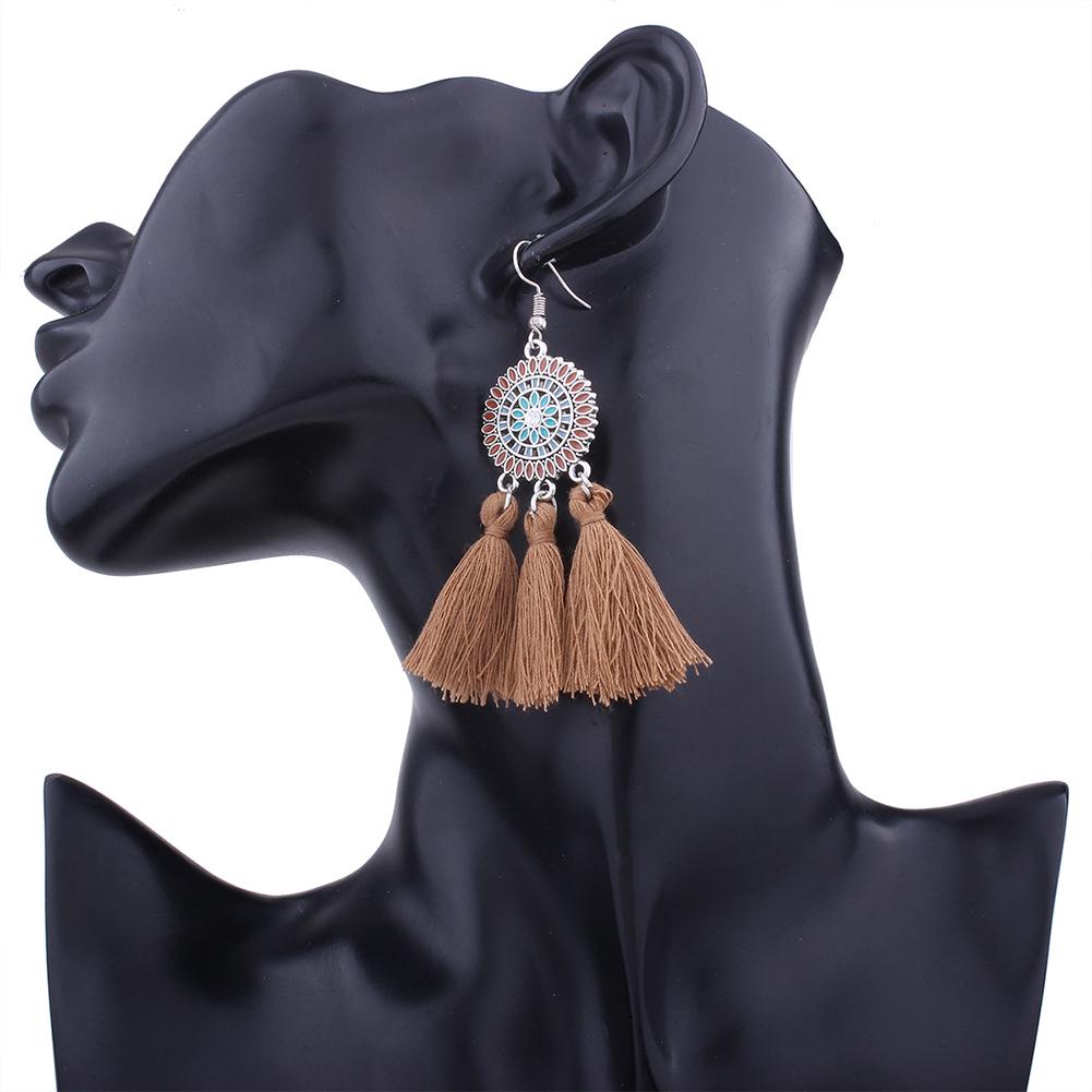 1 pair Women s Ethnic Bohemian Flower Pattern Fan Fringe Long Tassels Dangle Earrings Eardrop Ear Studs brown #1
1 pair Women s Ethnic Bohemian Flower Pattern Fan Fringe Long Tassels Dangle Earrings Eardrop Ear Studs brown #1