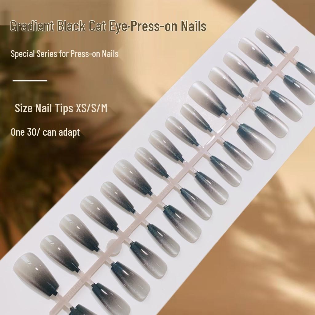 Gradient Cat Eye Black Nail Stickers - Advanced Ink Style Wearable False Nails, Finished Pieces
Gradient Cat Eye Black Nail Stickers - Advanced Ink Style Wearable False Nails, Finished Pieces
