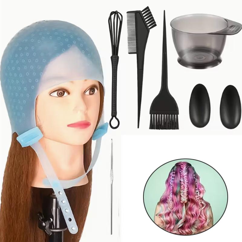BEPAN 8pcs/set Professional Hair Coloring Kit Salon Hairdressing Tipping Cap Reusable Highlight & Dye Coloring Hat with Hook Needle
BEPAN 8pcs/set Professional Hair Coloring Kit Salon Hairdressing Tipping Cap Reusable Highlight & Dye Coloring Hat with Hook Needle