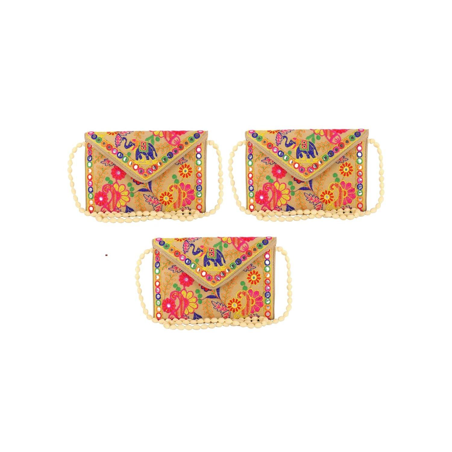 Clutch Bags Handmade Embroidery Mirror Work Stylish Sling Bags for Women Cross Body Bags for Ladies and Girls - 22X16 Cm
Clutch Bags Handmade Embroidery Mirror Work Stylish Sling Bags for Women Cross Body Bags for Ladies and Girls - 22X16 Cm