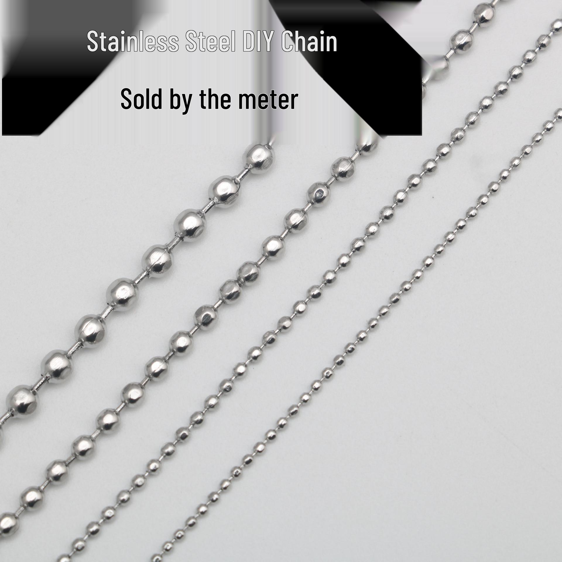 Stainless Steel Hexagonal Ball & Round Bead Chain Necklace for DIY, Curtains, and Bags. Chain width 2.4mm per meter
Stainless Steel Hexagonal Ball & Round Bead Chain Necklace for DIY, Curtains, and Bags. Chain width 2.4mm per meter