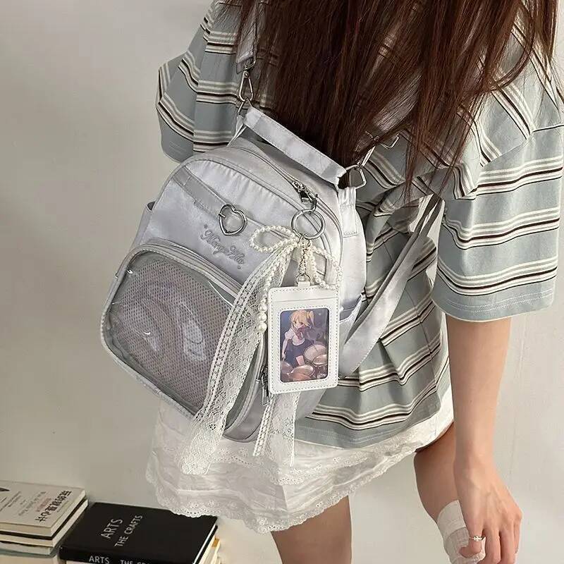 Y2K New Women Cute Ita Backpacks Lolita Girl Transparent Bag Fashion Shoulder Crossbody Bag Large Capacity DIY Display Knapsacks 27x23x12cm
Y2K New Women Cute Ita Backpacks Lolita Girl Transparent Bag Fashion Shoulder Crossbody Bag Large Capacity DIY Display Knapsacks 27x23x12cm