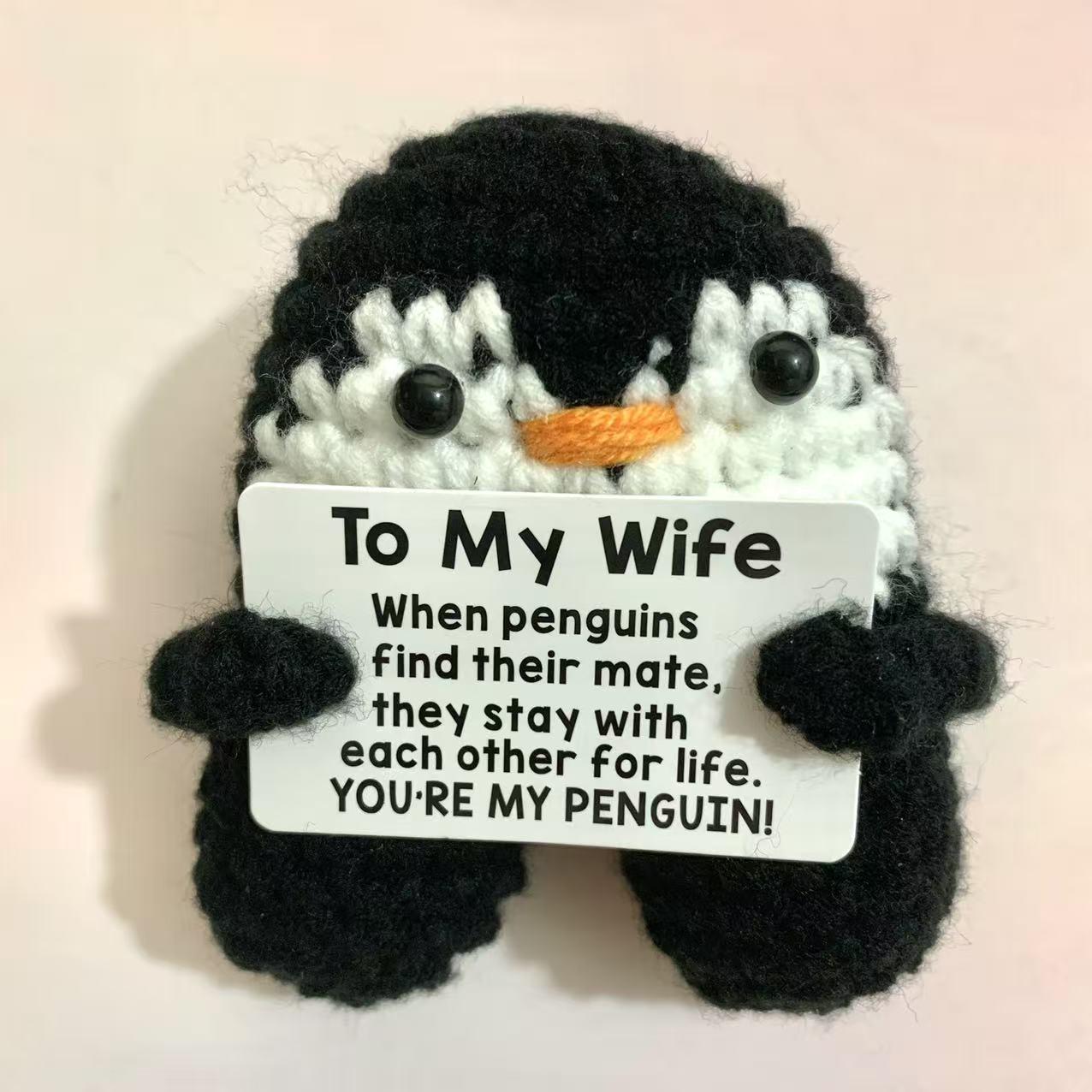 Cartoon Penguin Hugging Card Crocheted Doll - Positive Energy Woolen Series
Cartoon Penguin Hugging Card Crocheted Doll - Positive Energy Woolen Series