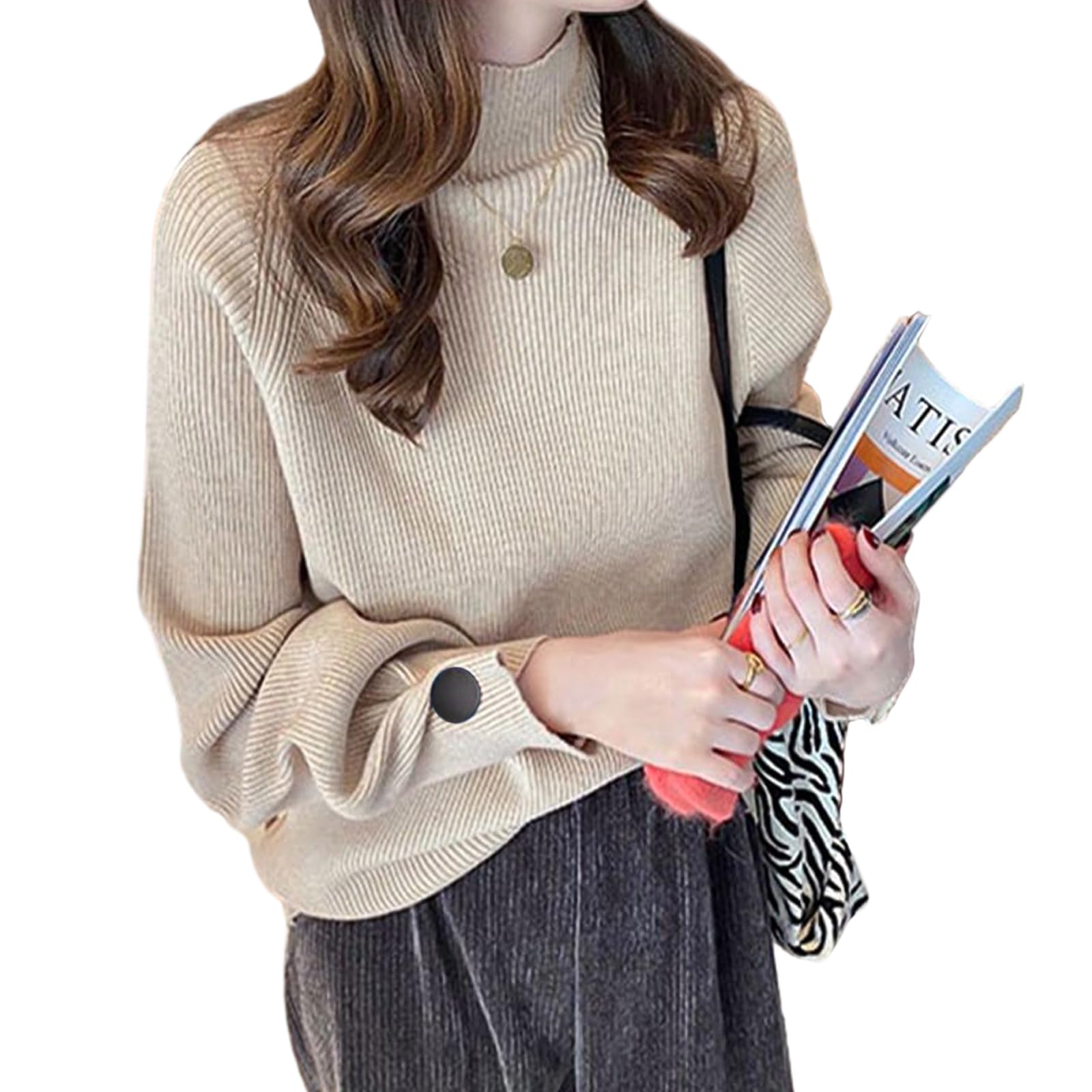 TeMibery Lyric Turtleneck Knit Long Ribbed High Buttoned Loose Office Commuting Women s Sweater, Sleeve, Knit, Neck, Sleeves, Pullover, Fall/Winter
TeMibery Lyric Turtleneck Knit Long Ribbed High Buttoned Loose Office Commuting Women s Sweater, Sleeve, Knit, Neck, Sleeves, Pullover, Fall/Winter