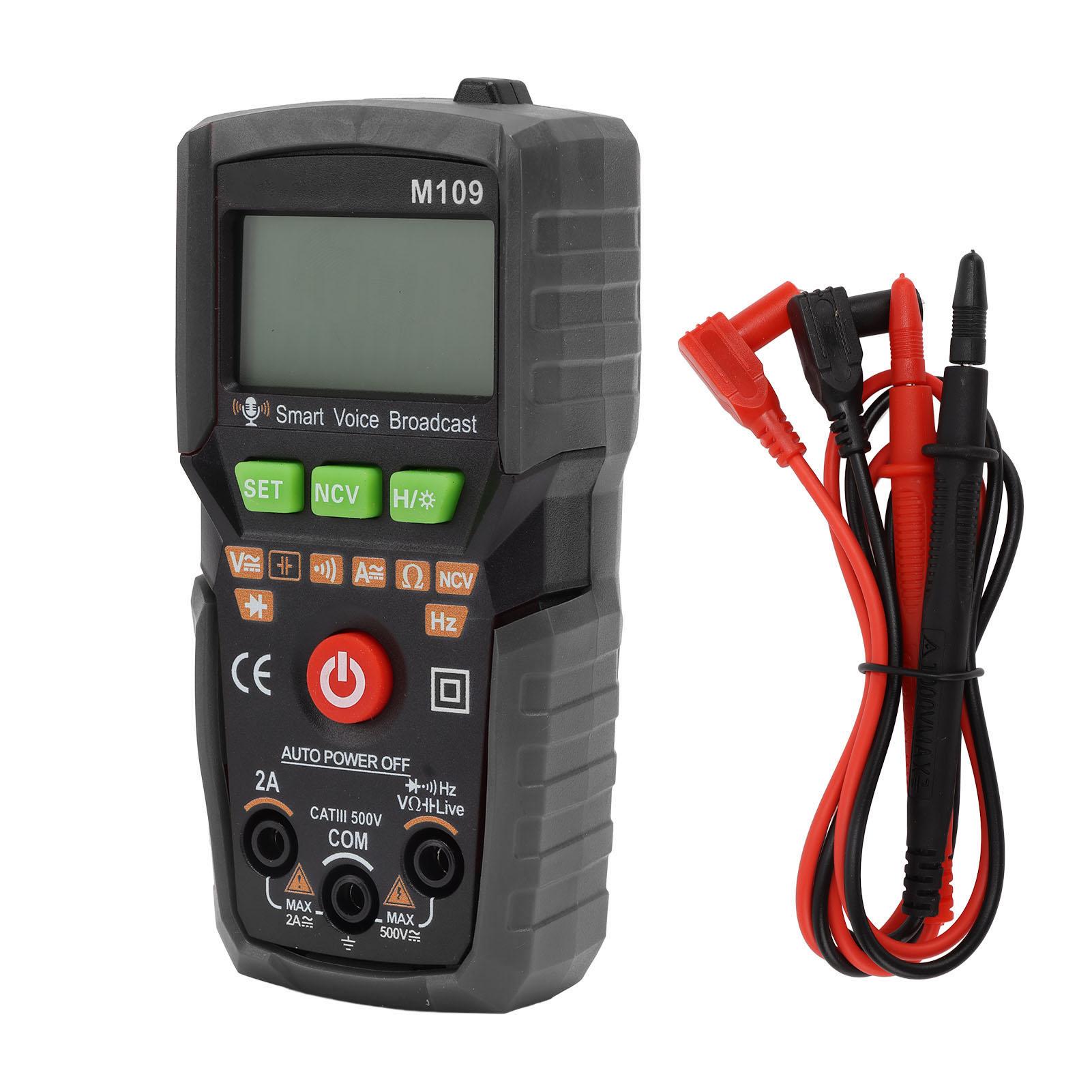 Digital Multimeter English Voice Broadcast Flashlight Backlit Screen Automatic Portable NCV DC AC
Digital Multimeter English Voice Broadcast Flashlight Backlit Screen Automatic Portable NCV DC AC