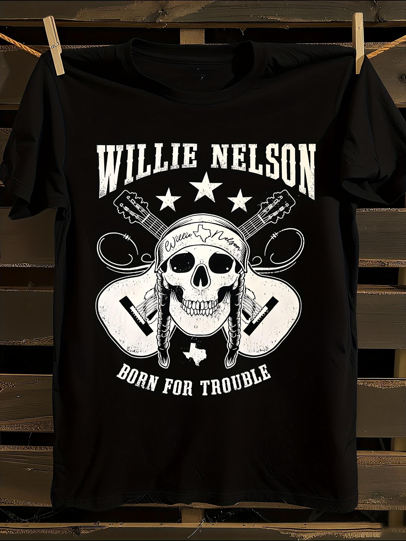 Willie Nelson Born for Trouble Graphic T-Shirt Mens Tshirt Womens Tshirts with Letters Print Short Sleeves T-Shirt Casual Street Tee Shirt Top M
Willie Nelson Born for Trouble Graphic T-Shirt Mens Tshirt Womens Tshirts with Letters Print Short Sleeves T-Shirt Casual Street Tee Shirt Top M