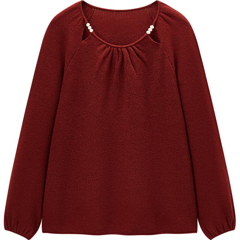 Women s French Style Deep Red Knitted Sweater L
Women s French Style Deep Red Knitted Sweater L